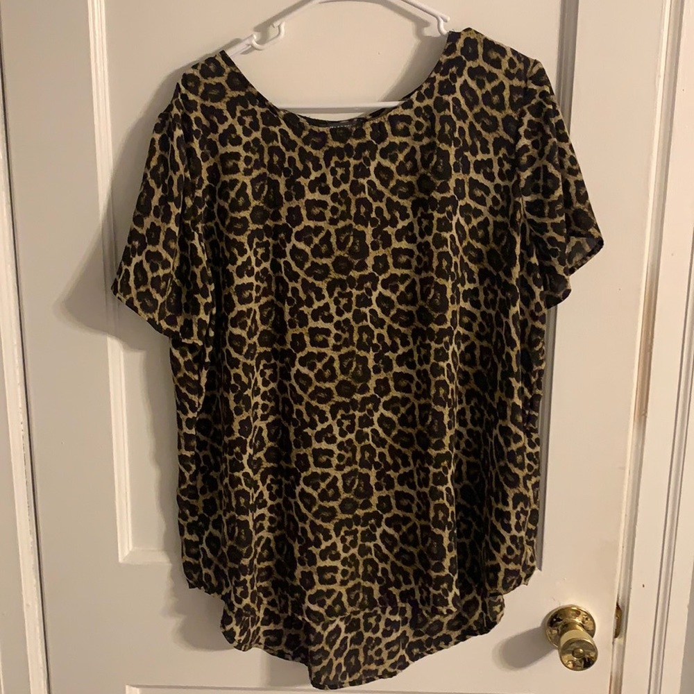 Chelsea and Theodore cheetah blouse